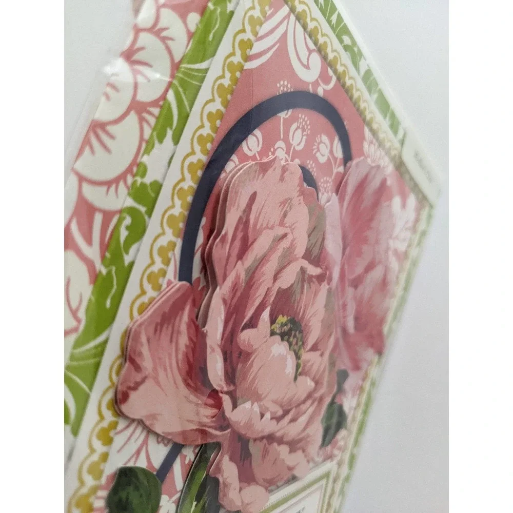 Anna Griffin Happy Mother's Day 3D Blush Pink Flower Rose Tag Greeting Card